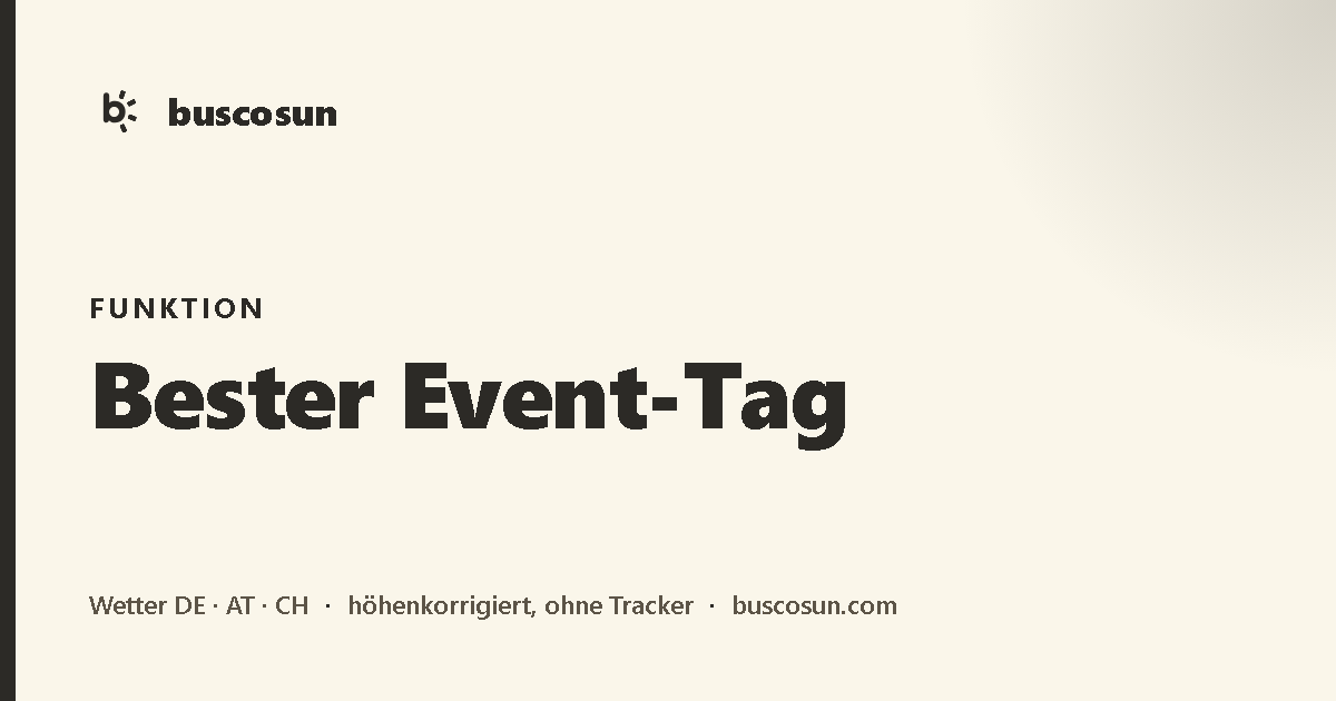 Bester Event-Tag — buscosun