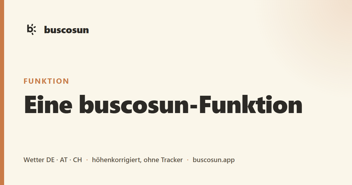 Tourenplanung — buscosun
