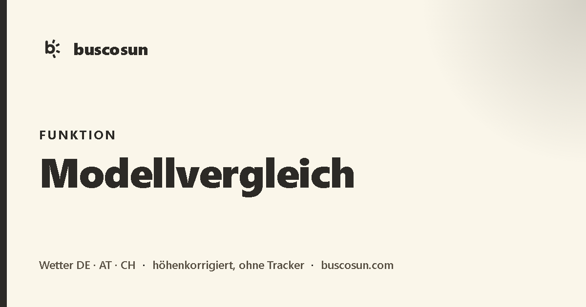 Modellvergleich — buscosun