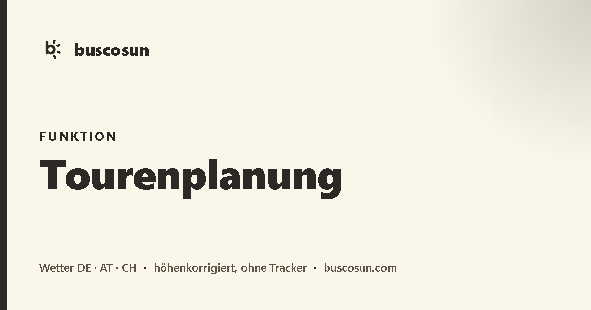 Tourenplanung — buscosun